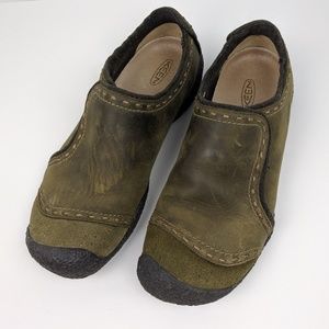 KEEN Nubuck Leather Slip on Mocs Loafers